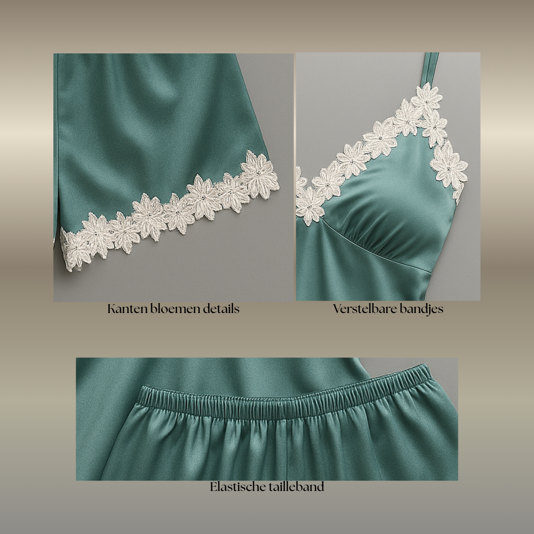 Dream Lace 2-delige set met geborduurde kanten details