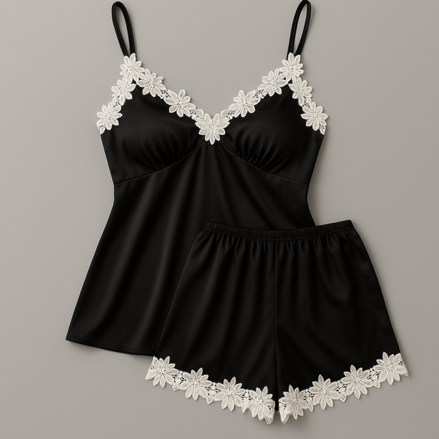 Dream Lace 2-delige set met geborduurde kanten details