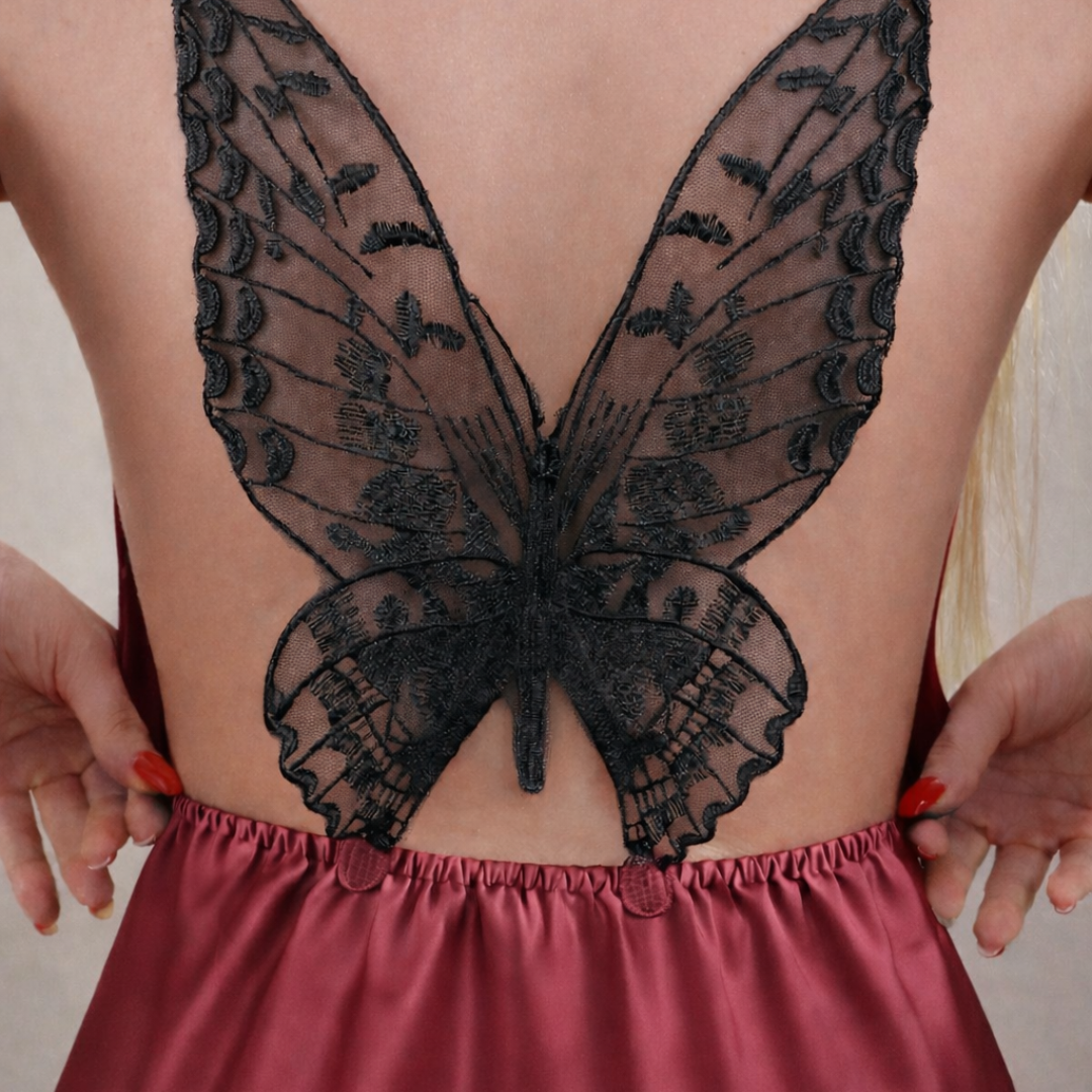 Papillon Nachtjurk met Vlinderkant