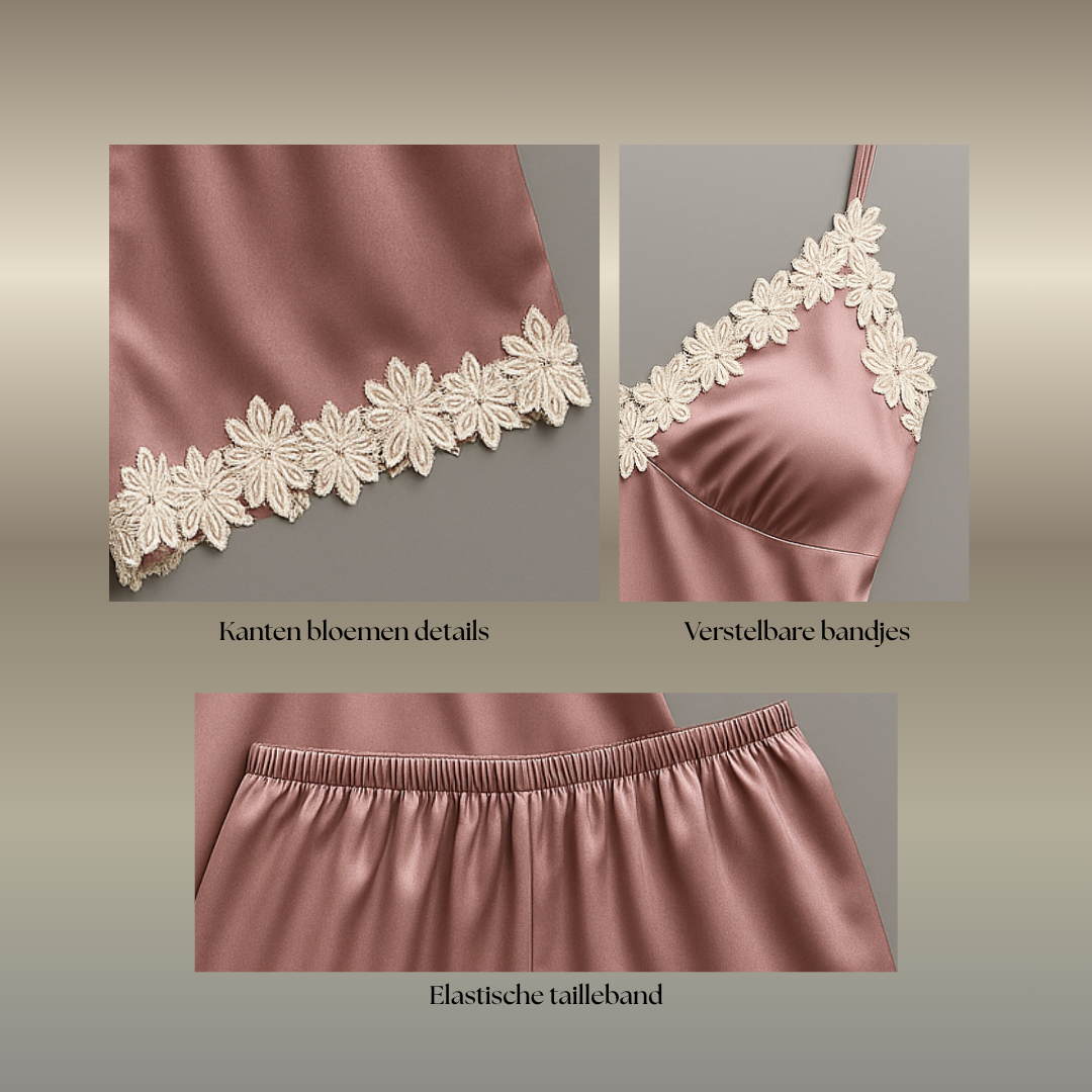 Dream Lace 2-delige set met geborduurde kanten details