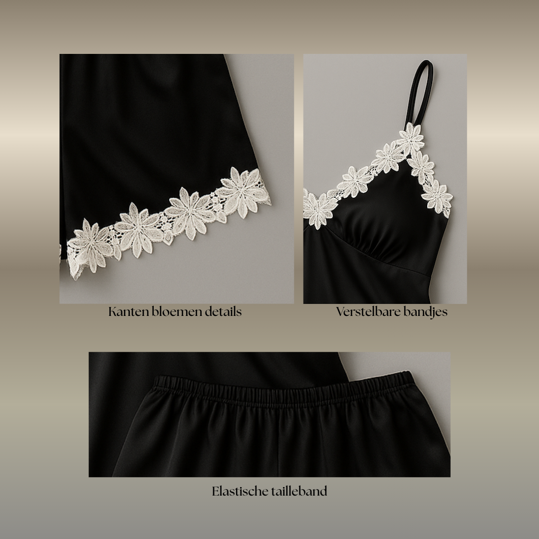 Dream Lace 2-delige set met geborduurde kanten details