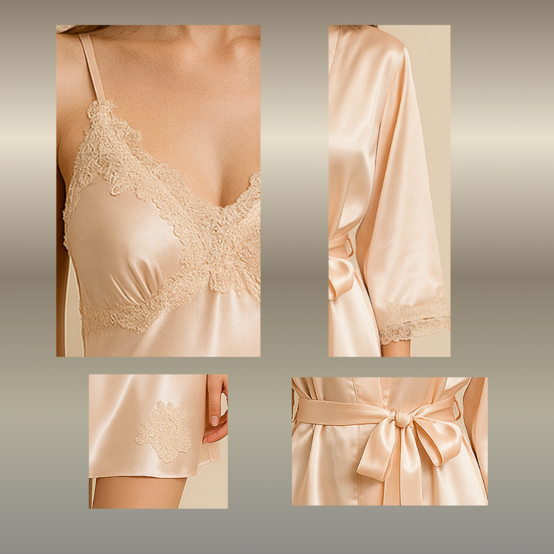 Midnight Grace Satijnen Sleepwear Set