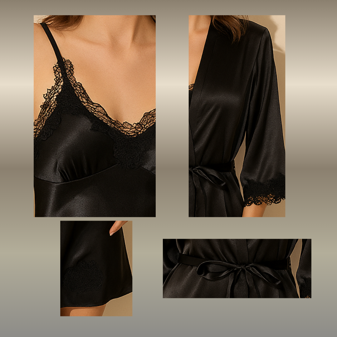 Midnight Grace Satijnen Sleepwear Set